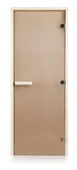 Стеклянная дверь для бани и сауны GREUS Classic прозрачная бронза 70/200 усиленная (3 петли) липа