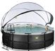 Бассейн с куполом EXIT "черная кожа" 450х122 см (песочный фильтр)