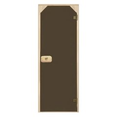 Дверь для сауны трапеция, бронза 70*190 см