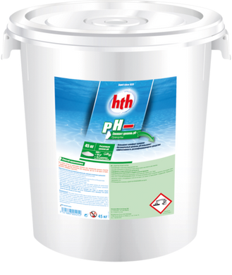 рН минус hth 45кг (Франция), порошок pH MOINS MICRO-BILLES