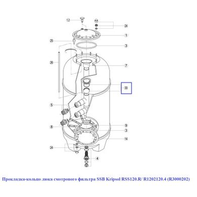 Прокладка-кольцо смотрового люка фильтра SSB Kripsol RSS120.R/ R1202120.4 (R3000202)