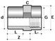 Втулка Comer SF12 ПВХ с внутренней резьбой (63×1″1/2)