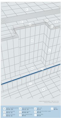 Кут зовнішній. Кутова кромка 12x12х3см (блакитний/т. синій)