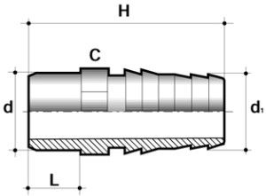Штуцер Comer HN60 ПВХ с клеевым соединением (12 мм)