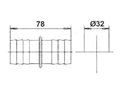 Соединения для шланга, диаметр 32 мм, Peraqua