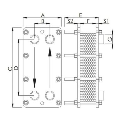 Теплообмінник пластинчастий Techno System 242 кВт Titan