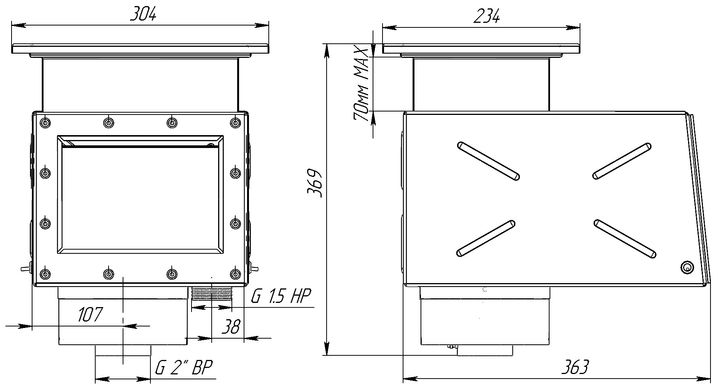 Скімер для композитного басейну з блоком автоматичного доливання (AISI316L)