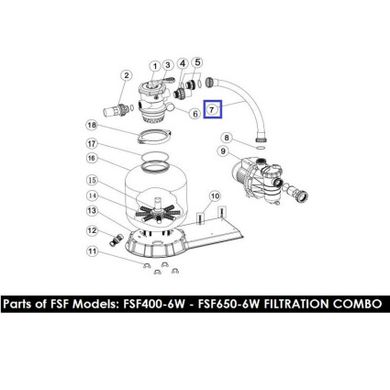 Шланг підключення фільтр-насос з муфтами для ф/в Emaux FSF650 89032401