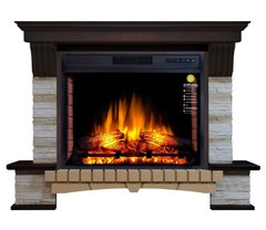 Каминокомплект ArtiFlame STONE MONTEBELLO AF28S МАХАГОН КОРИЧНЕВЫЙ АНТИК (СО ЗВУКОМ)