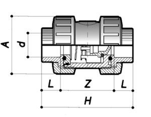 Обратный клапан СVD10 ПВХ (32 мм)