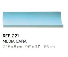 Галтель 24.5x8 см, R6 см (голубая)