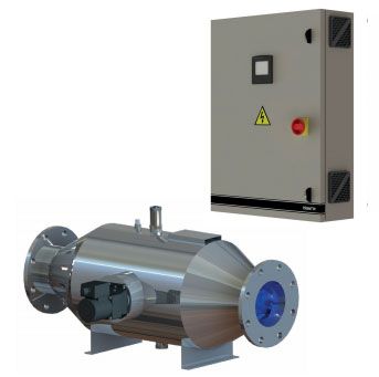 УФ установка среднего давления CF 300, 300 м3/ч, 5.0 кВт, автоматический очиститель