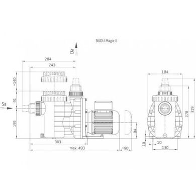Циркуляционный насос BADU Magic II/4 (4 м3/ч, Н=8м), P=0,18 кВт, 230В