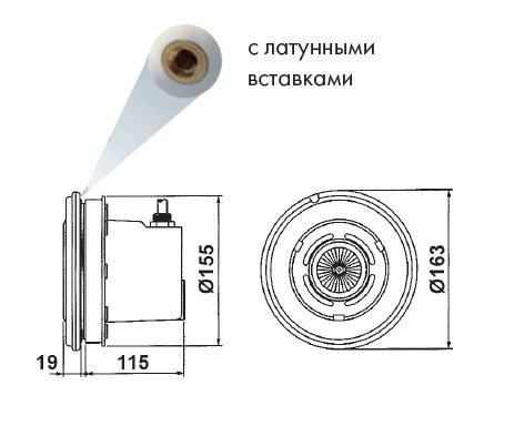 Прожектор VА 50 Вт/12В, с латунными вставками, для пленки, АВS, с защитным шлангом