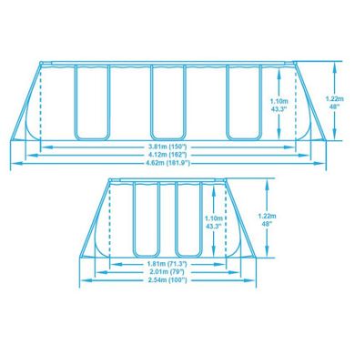 Каркасный бассейн Bestway 56456 (412х201х122 см) с картриджным фильтром и лестницей