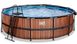 Бассейн EXITкруглый с куполом 488х122 см + тепловой насос + песочный фильтр "дерево"