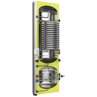 Водяной резервуар 2 в 1 для тепловых насосов для дома Aquaviva (буфер + ГВС 80+185 – 0.84 м2)