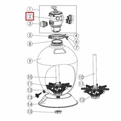 Манометр Aquaviva 100PSI сталевий, верхній