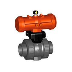 Шаровый кран BD ПВХ с пневмоприводом (32 мм)