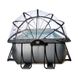 Бассейн EXIT с куполом 540х250х122см "черная кожа" фильтр песок + тепловой насос