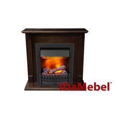 Каминокомплект IDaMebel Carolina орех Danville Black (вырез под плинтус 90x25)