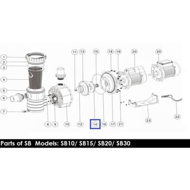 Крильчатка для насоса Emaux SB30/SR30 01311006