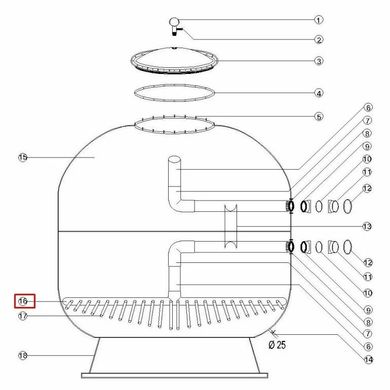 Дюзовая коробка фильтра Aquaviva high bed (D\AKH)