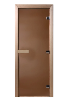 Стеклянная дверь для бани и сауны DoorWood бронза прозрачная 70х200 ольха