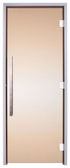 Стеклянная дверь для хамама GREUS Exclusive 80/200 бронза 3 петли