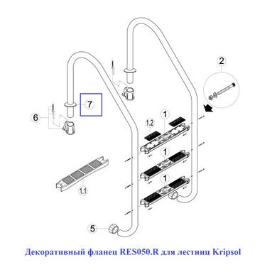 Декоративний фланець RES050.R для сходів Kripsol