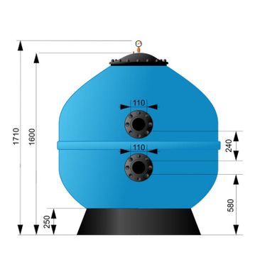 Фільтр AquaViva M1400 (77 м3/год, D1400)