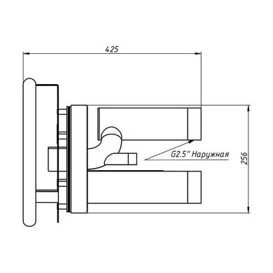 Передняя часть и закладная к противотоку Aquaviva TWIN 2.5" AISI 304 (круглая)