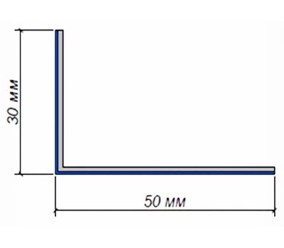 Уголок с ПВХ покрытием 0.05х0.03(2м) наружный
