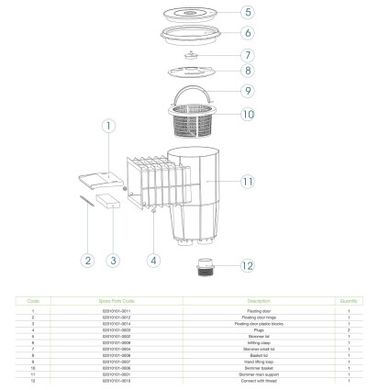 Скиммер Aquant 21101 Standard бетон