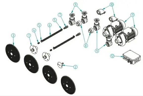 Стандартний комплект протитечіі X-Stream, насос 2 x 2,6 кВт