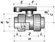 Шаровый кран BVD10 ПВХ 2 х-ходовой для водопроводных сетей (63 мм)