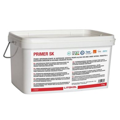 Гідроізоляційний праймер Litokol PRIMER SK для внутрішніх вологих приміщень 4 кг PRMSK0004
