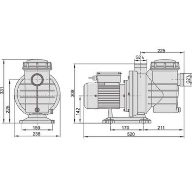 Насос AquaViva LX SWIM075T (380В, 16 м3/год, 1.2HP)